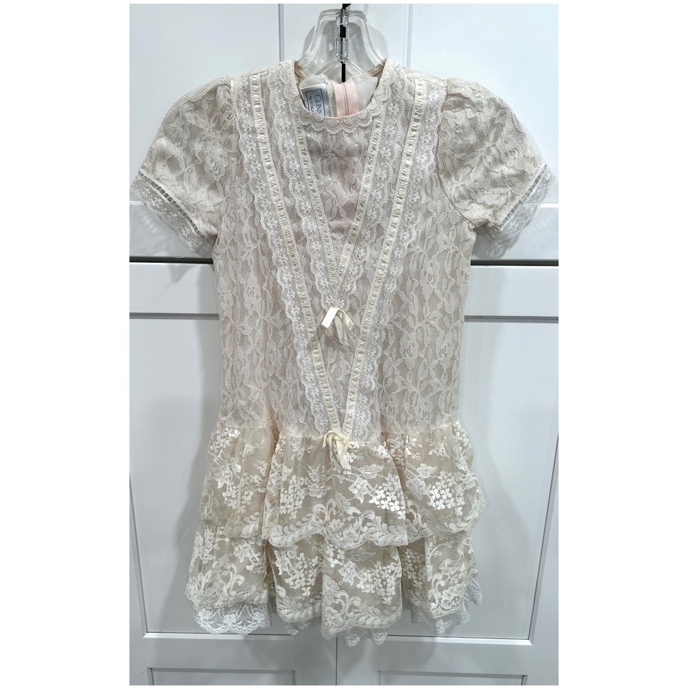 Vintage Gunne Sax by Jessica McClintock Lace Dress Girls Party‎